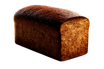 Freshly baked loaf of bread with golden crust and soft interior