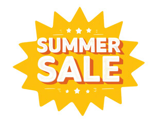 Bright summer sale announcement for seasonal discounts and promotions, cut out