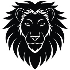 Obraz premium Majestic Lion Head Silhouette A Powerful Vector Illustration
