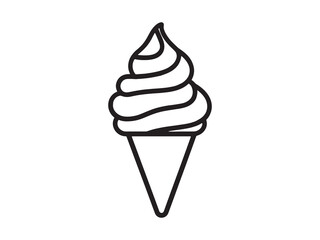 Elegant Ice Cream Cone Sketch Style Vector Art