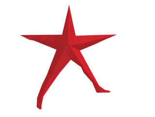 Obraz premium Red star symbol representing strength and unity for design use, cut out