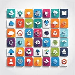 set of 9 simple icons for your design