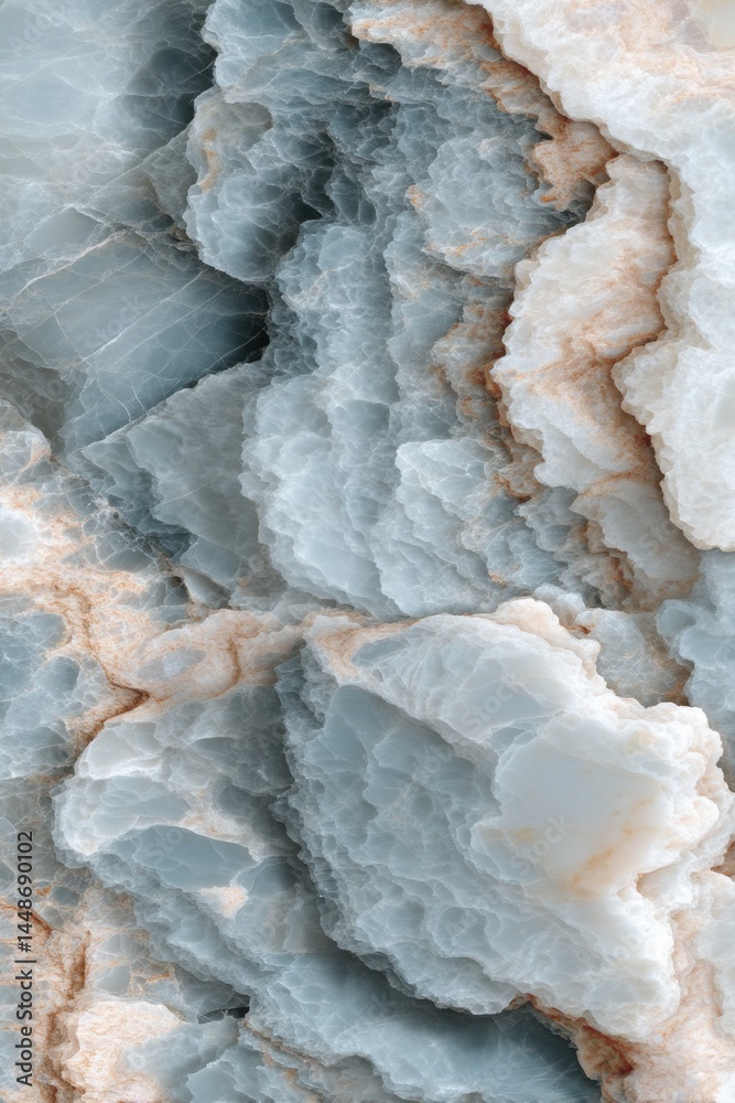 Poster captivating blue onyx stone texture with intricate patterns and soft light creating a serene and ele