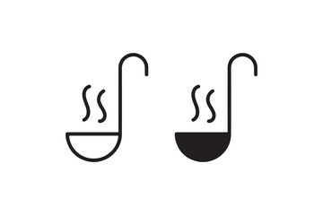 Fototapeta premium Soup ladle icon in outline and solid style Vector