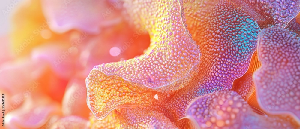 Canvas Prints abstract macro photography showcasing vibrant coral with iridescent texture and captivating light pl