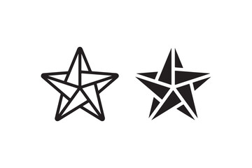 Abstract star icon in outline and solid style Vector