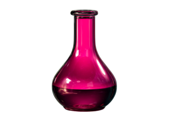 Beautiful pink glass vase with unique teardrop shape