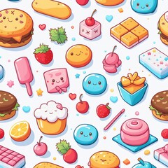 cute sweets seamless pattern