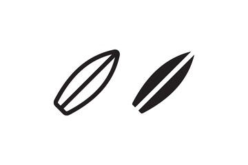 Surfboard icon in outline and solid style Vector