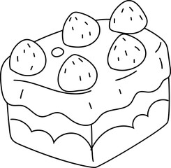 Hand-Drawn Birthday Cake Illustration Set with Candles and Decorations