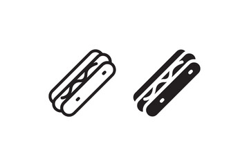 Obraz premium Hot dog sandwich icon in outline and solid style Vector