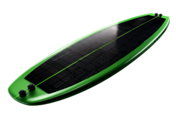 High performance green surfboard with solar technology for wave riding