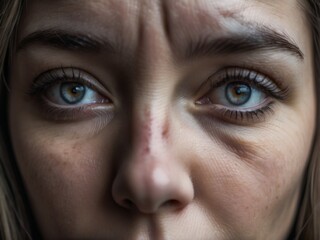 Fototapeta premium portrait of a young woman with eye on the face