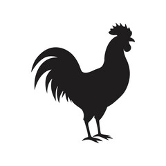 rooster black silhouette vector illustration