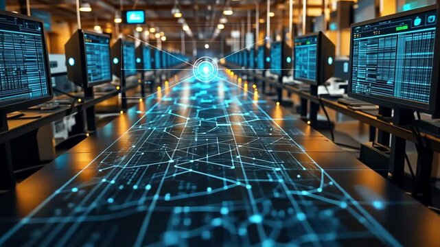 Digital Data Stream:  A Futuristic Network Visualization