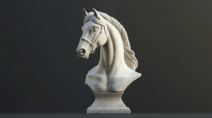 Regal equestrian bust in marble radiating historical elegance generative ai