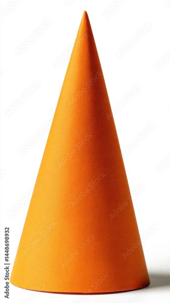 Wall mural captivating orange cone against a clean white backdrop showcasing geometric shape and minimalist com