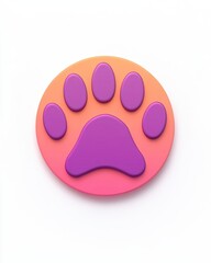 Adorable pet paw print illustration in soft pastel colors on a clean white background creating a playful and inviting atmosphere perfect for animal lovers