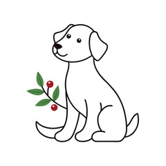 Fototapeta premium dog with bone