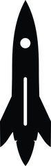 Simple, black silhouette rocket ships, isolated on a white background, graphic design, technology, and innovation. © MRSJAHANARA