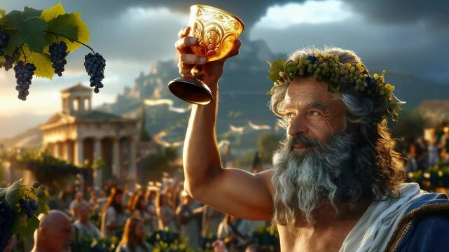 Tale Dionysus: Greek divinity, youthful deity, wine's origin, natural force, theater's muse, ecstasy's giver, sacred harvest, religious vigor, creative spark, divine expression.