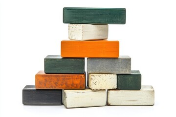 Colorful Stack of Wooden Blocks
