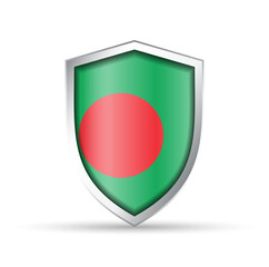 Bangladesh Flag Glossy Shield Icon