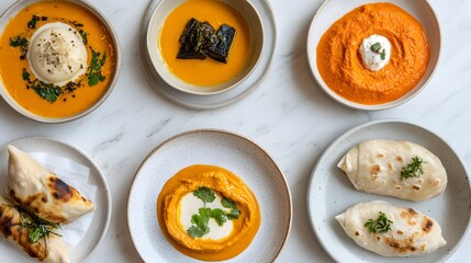 Delicious Indian Spiced Creamy Curries with Flatbreads