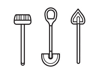 Elegant Shovel Head Icon for Landscaping and Gardening Use