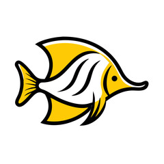 Creative details Butterflyfish icon Vector Illustration
