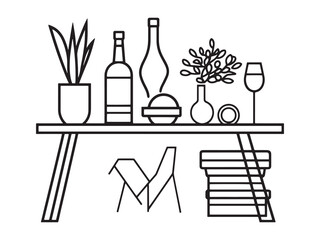 Elegant Table Decoration with Simple Line Art Design