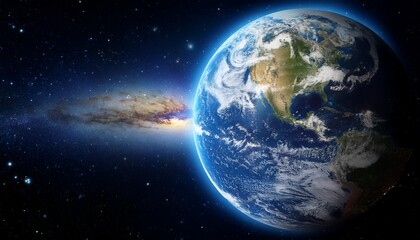 Obraz premium Earths Majestic Beauty Galaxy View, North America, Clouds, Atmosphere, Space, Planet, Stars, Cosmos,