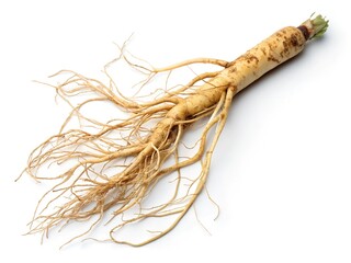 Ginseng root isolated on white background.
