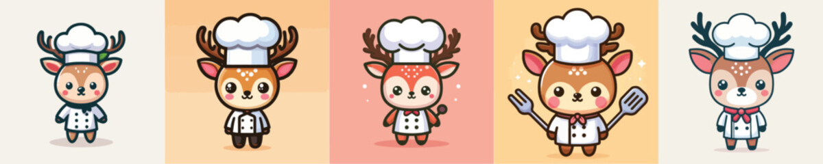 cute deer vector cosplay chef