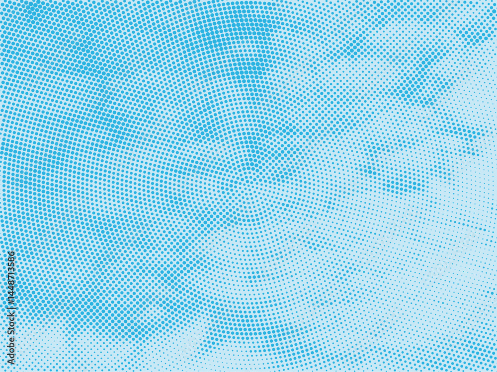 Fototapete Color halftone texture of blue sky with clouds. Abstract cloud pattern vector dotted pixel texture background with copy space.	