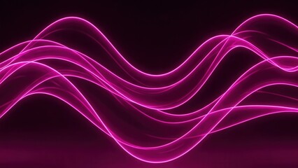 Neon pink aesthetic wallpaper, pink laptop wallpaper, pink background – Glowing Abstract Neon Pink Waves on Black, Futuristic 4K Background