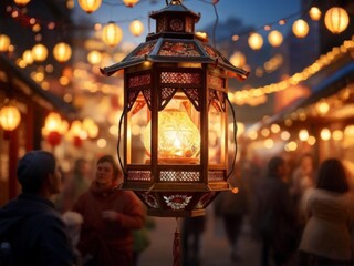 christmas lantern on the street