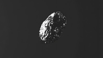 Abstract Dark Crystal Rock Formation, Monochromatic Texture, Digital Art