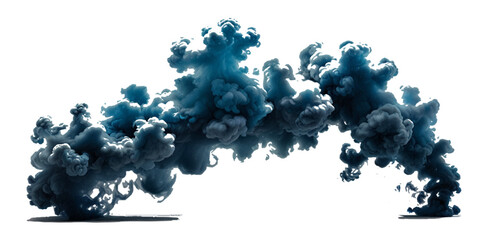 Beautiful smoke plume isolated on transparent background. bright orange paint color powder festival background.	