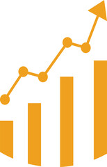 A yellow chart vector illustration arrow