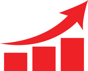 business graph with red arrow