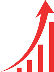 business graph with red arrow