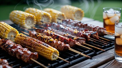 shish kebab on the grill