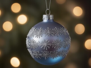 Fototapeta premium christmas ball with blue background