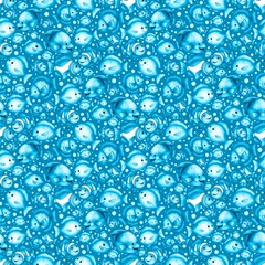 Light blue Ocean Fish seamless Pattern