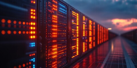 Data processing event in a server room technology content evening environment