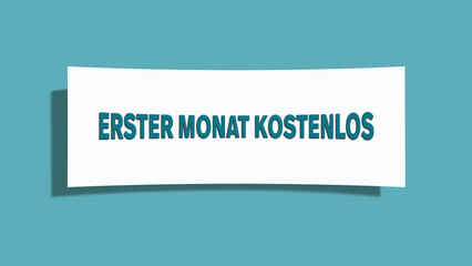 Erster Monat kostenlos (First month free) - A card isolated on light green background.