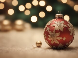 Fototapeta premium christmas decorations on a background of the tree