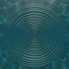 Concentric Ripples on Teal Surface: A Digital Water Ripple Effect