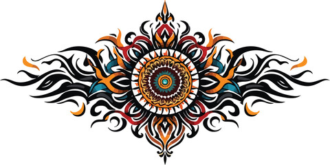 Tribal Tattoo Art Design &ndash; Perfect for Tattoo, T-Shirt Design, Print, Wall Art, Poster or Digital Stickers. Editable vektor Sketched Art
